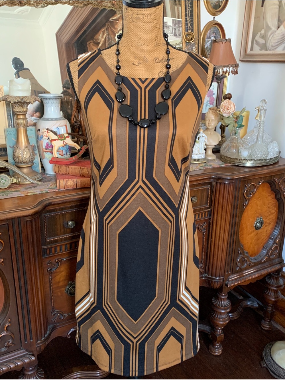 Vintage Valerie Bertinelli Boho Hippie 60's-inspo Geometric Deco-inspo Dress